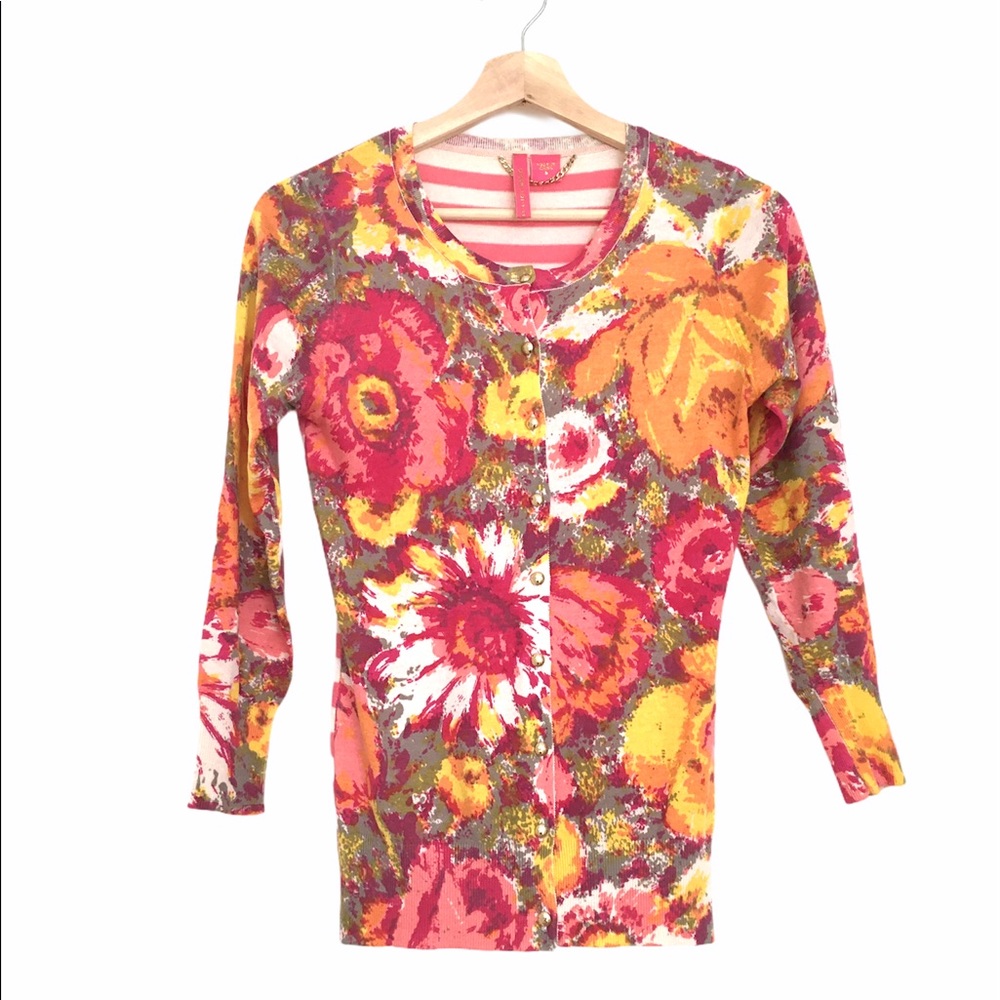 Anthropology floral lightweight cardigan